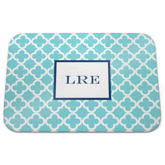 Blue Teal Bristol Tile Glass Cutting Board